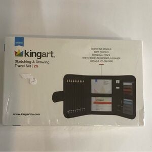 New Sealed Studio King art 25piece Travel Sketching & Drawing Set Case
